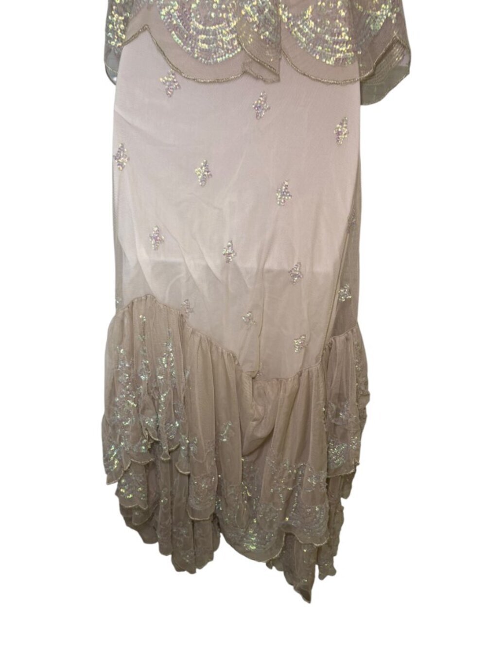 Free People Ciara Shimmer Sequin Sheer Midi Skirt Set L NWT - Picture 7 of 11
